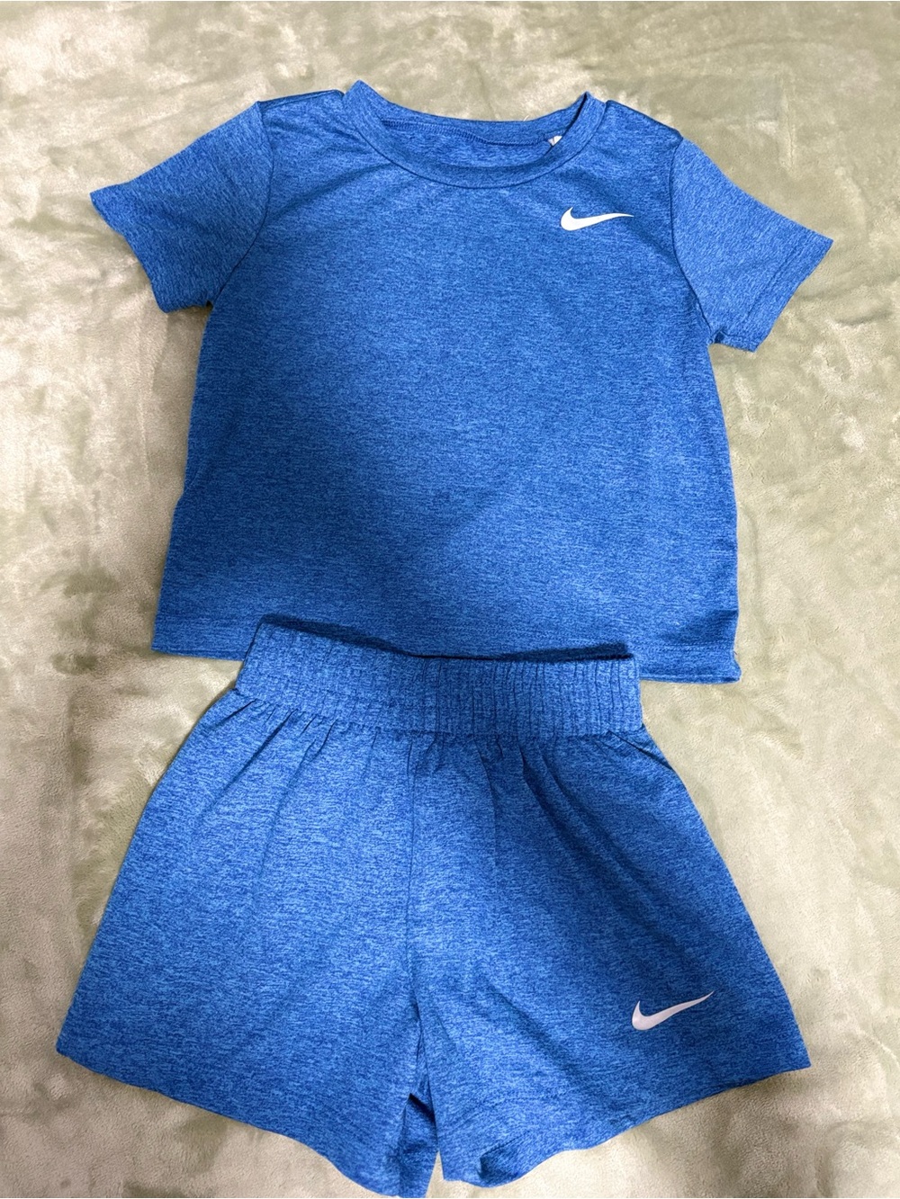 Nike Heather Blue Short Sleeve Tee & Shorts Set